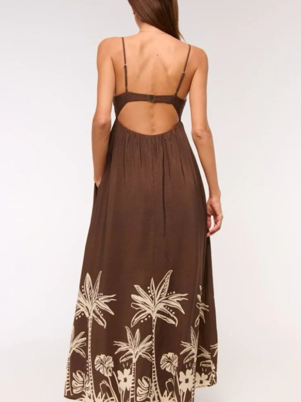 Abercrombie Bra-Free Clasp-Back Flowy Maxi Dress - Small Tall - Picture 3 of 7